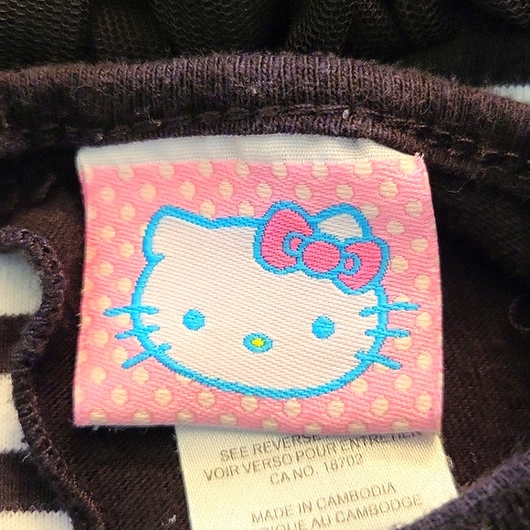 Hello Kitty striped long sleeve top with sheer ruffle bottom - Picture 3 of 5